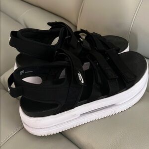 Nike Black and White Sandals with Modern Straps